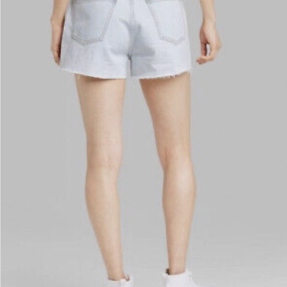 Wild Fable High Rise Cutoff Jean Shorts with front crochet panels and bu… - Picture 3 of 13